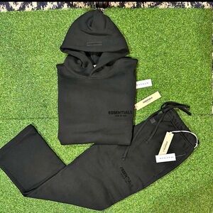 Essentials black Hoodie and Sweatpants small